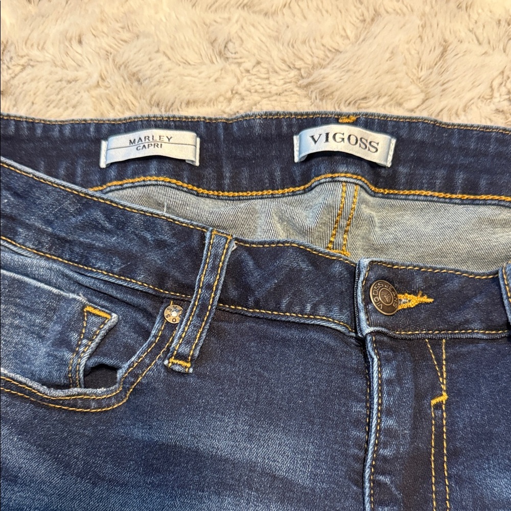 Vigoss Marley Rolled Cuff Capri Denim Jeans 18W - Picture 4 of 8